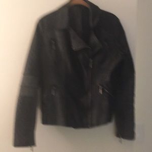 Faux Leather and Suede Jacket